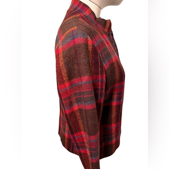 Vintage Canvas Backs 99% Wool Red Plaid Patterned Blazer Jacket size 6 - Picture 11 of 11